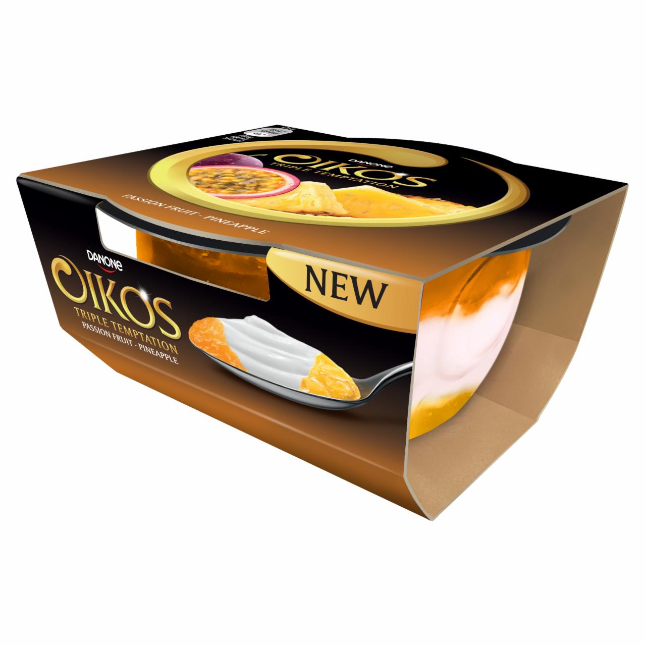 Képek - Danone Oikos Triple Temptation élőflórás görög krémjoghurt maracuja és ananászízű öntettel 115 g