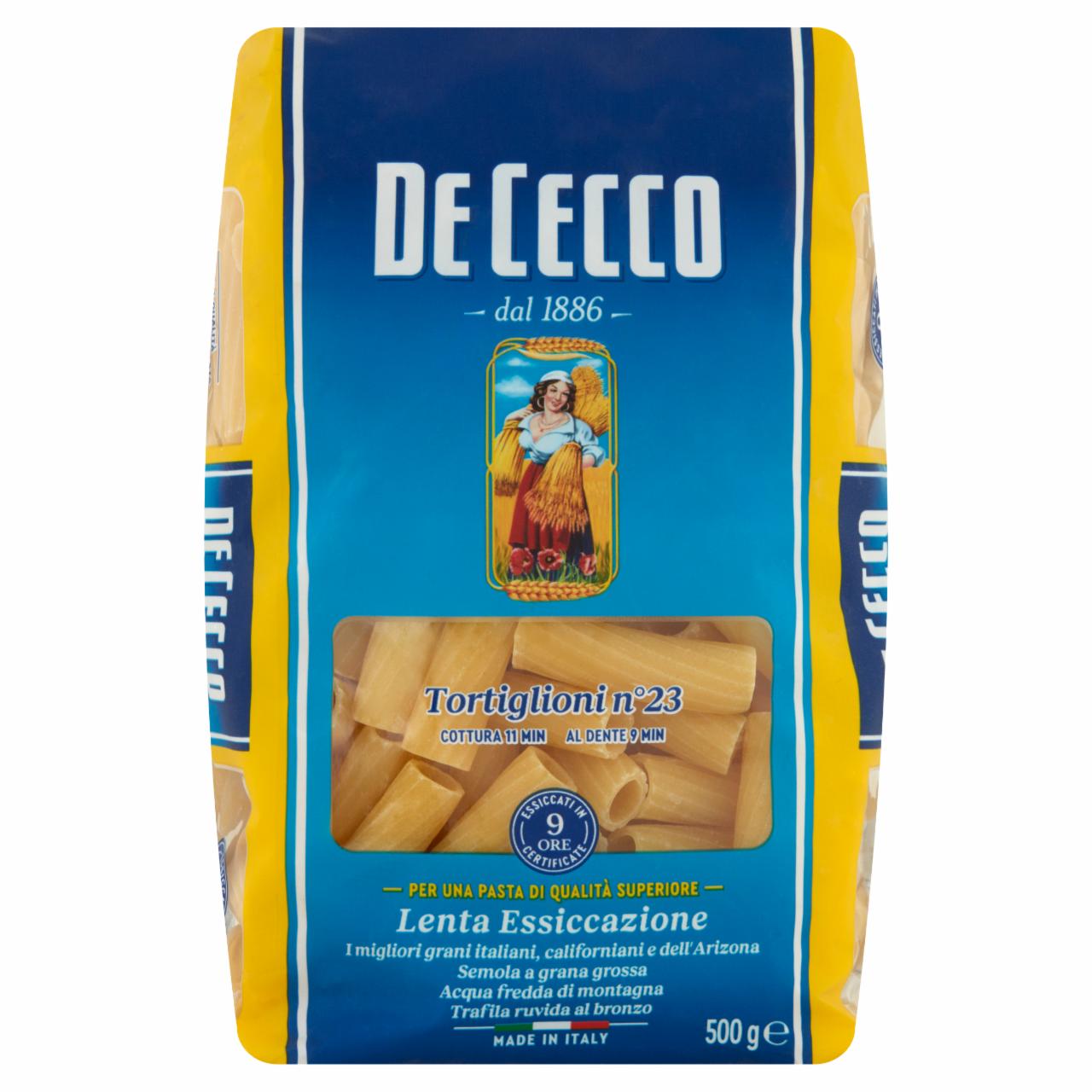 Képek - De Cecco tortiglioni durum búzadarából készült tészta 500 g