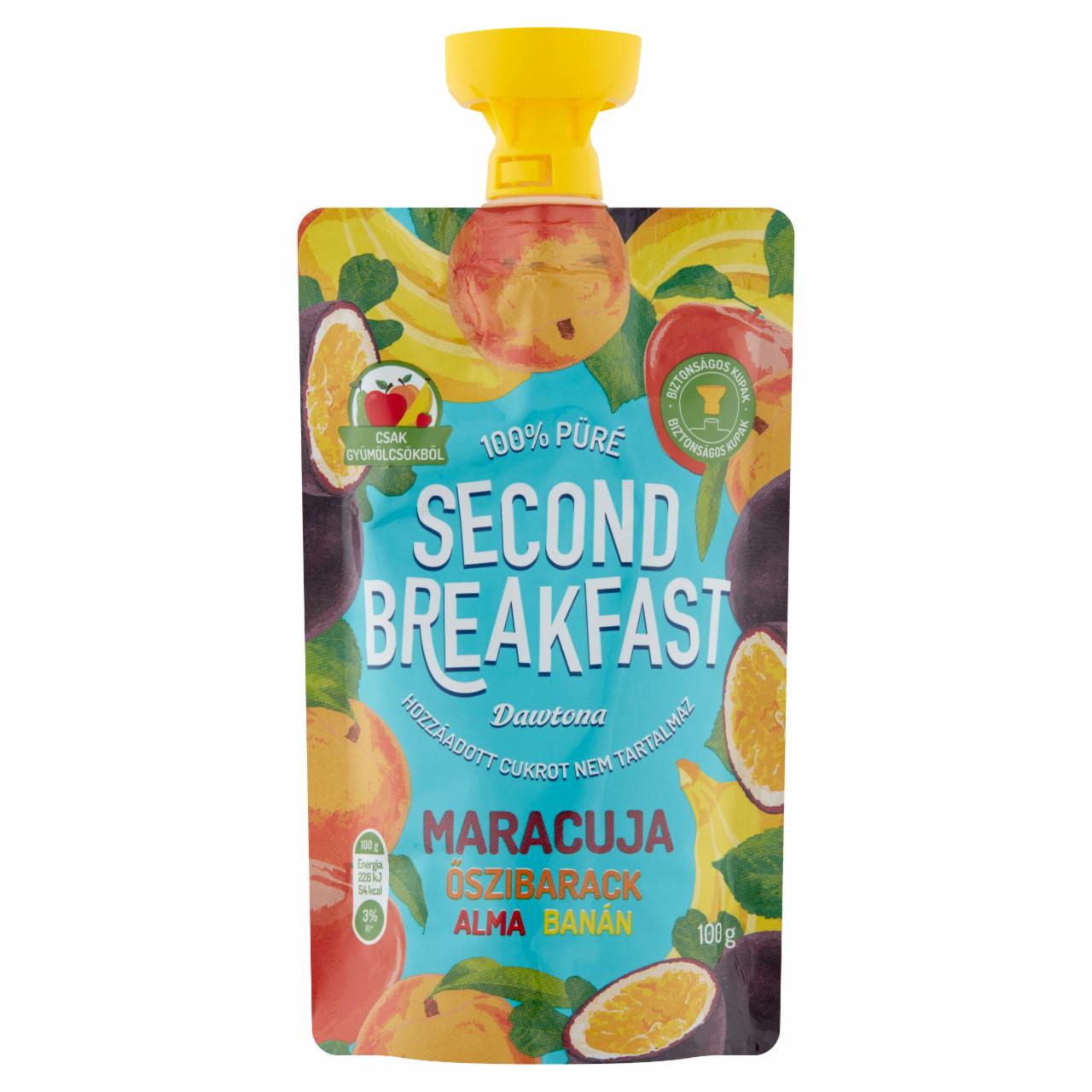 Képek - Dawtona Second Breakfast maracuja, őszibarack, alma, banán gyümölcspüré 100 g