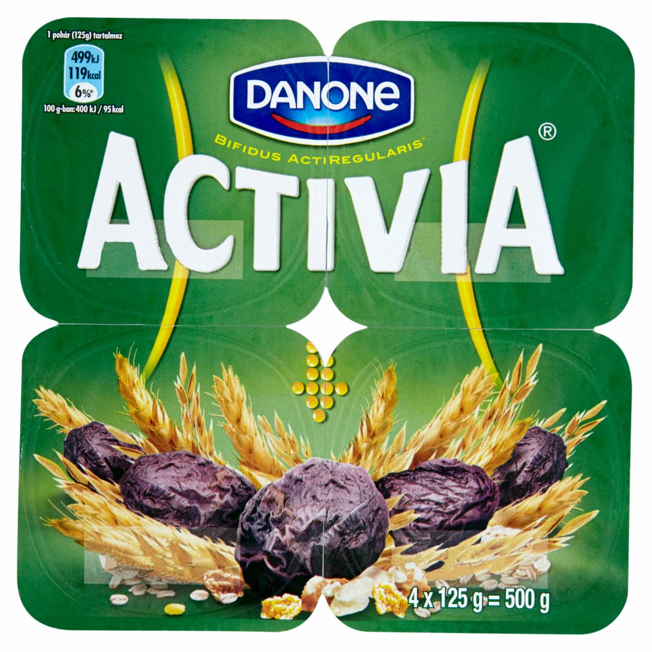 Képek - Danone Activia rostos, élőflórás, zsírszegény joghurt aszalt szilvával és gabonával 4 x 125 g