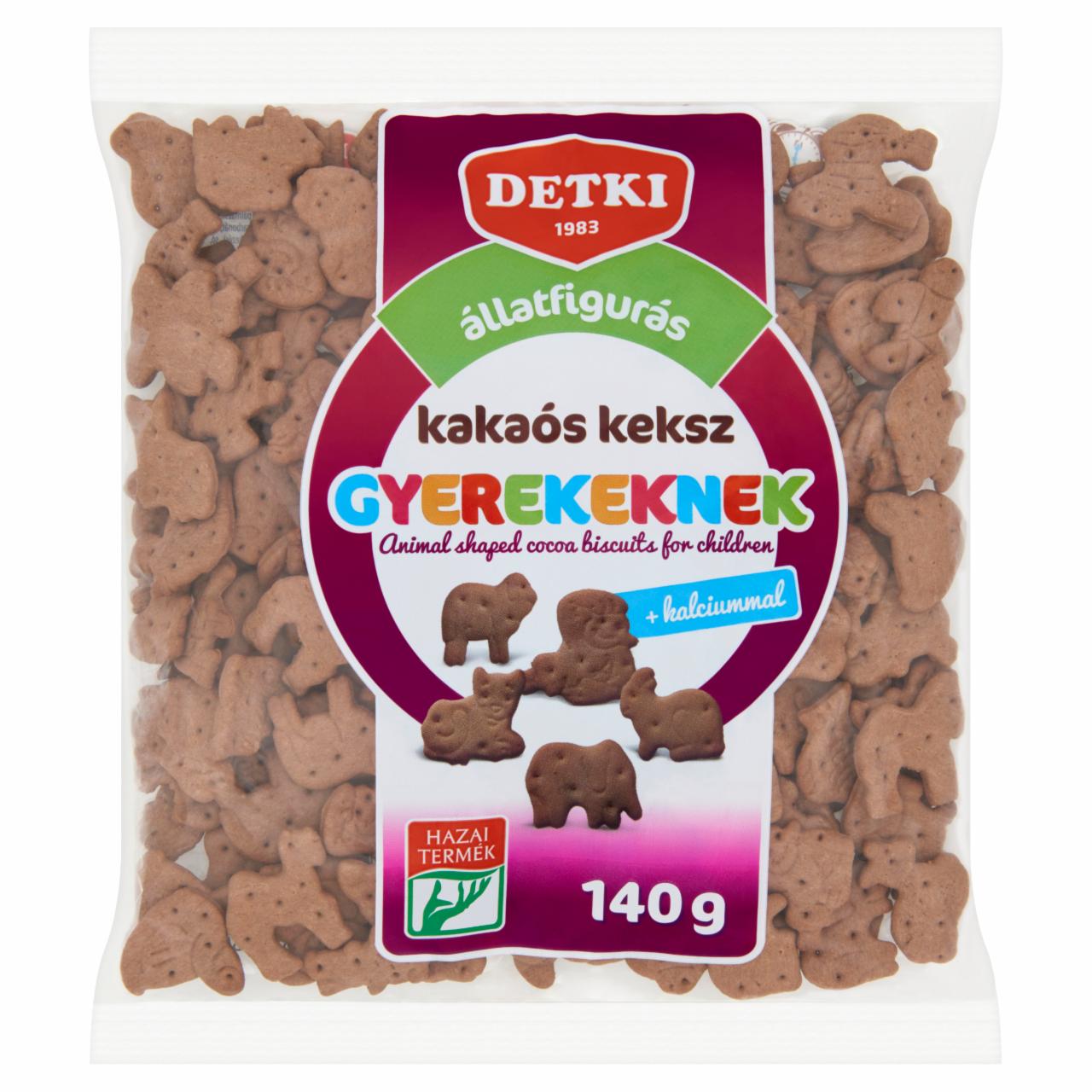 Képek - Detki állatfigurás kakaós keksz gyerekeknek kalciummal 140 g