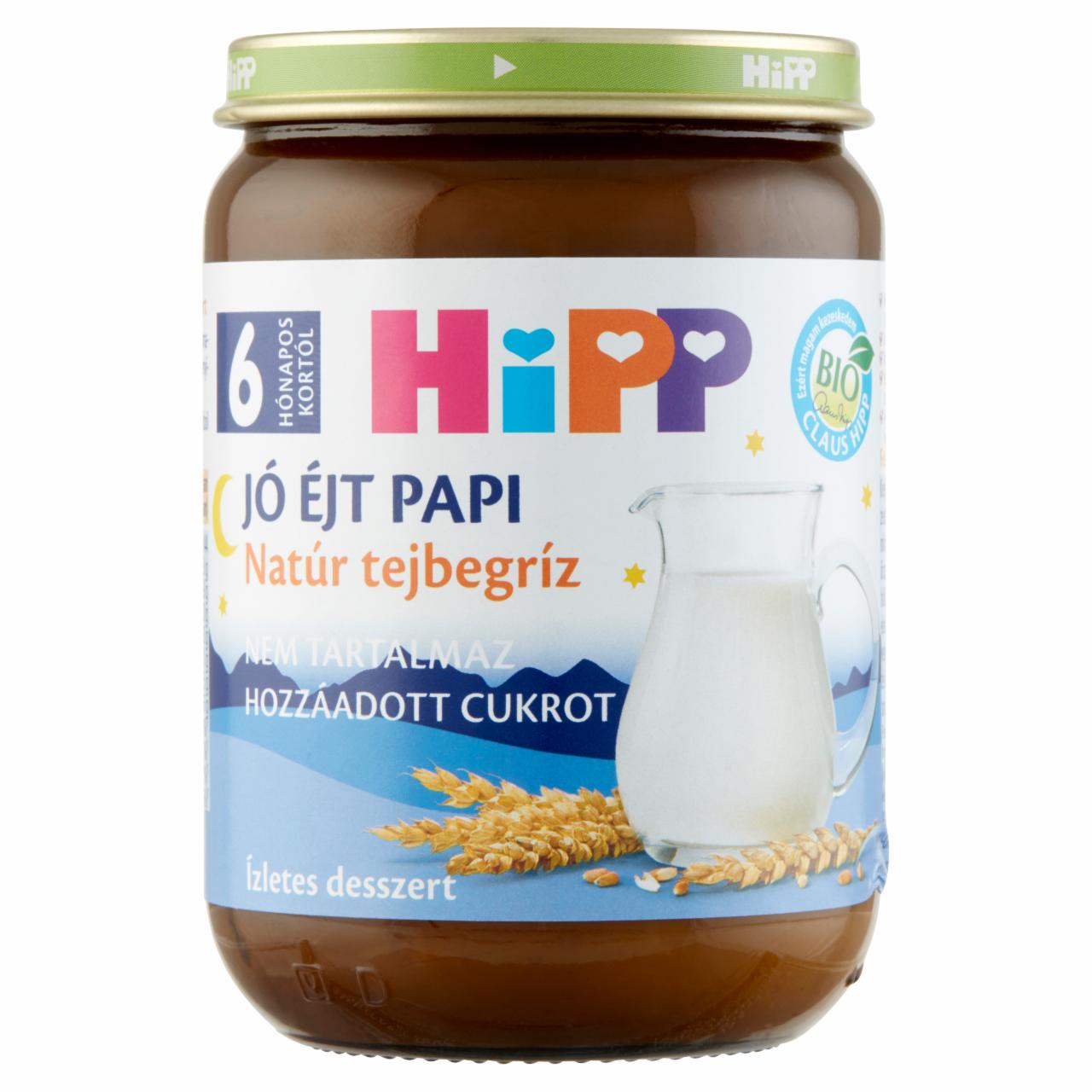 Képek - HiPP Jó Éjt Papi BIO natúr tejbegríz bébidesszert 6 hónapos kortól 190 g