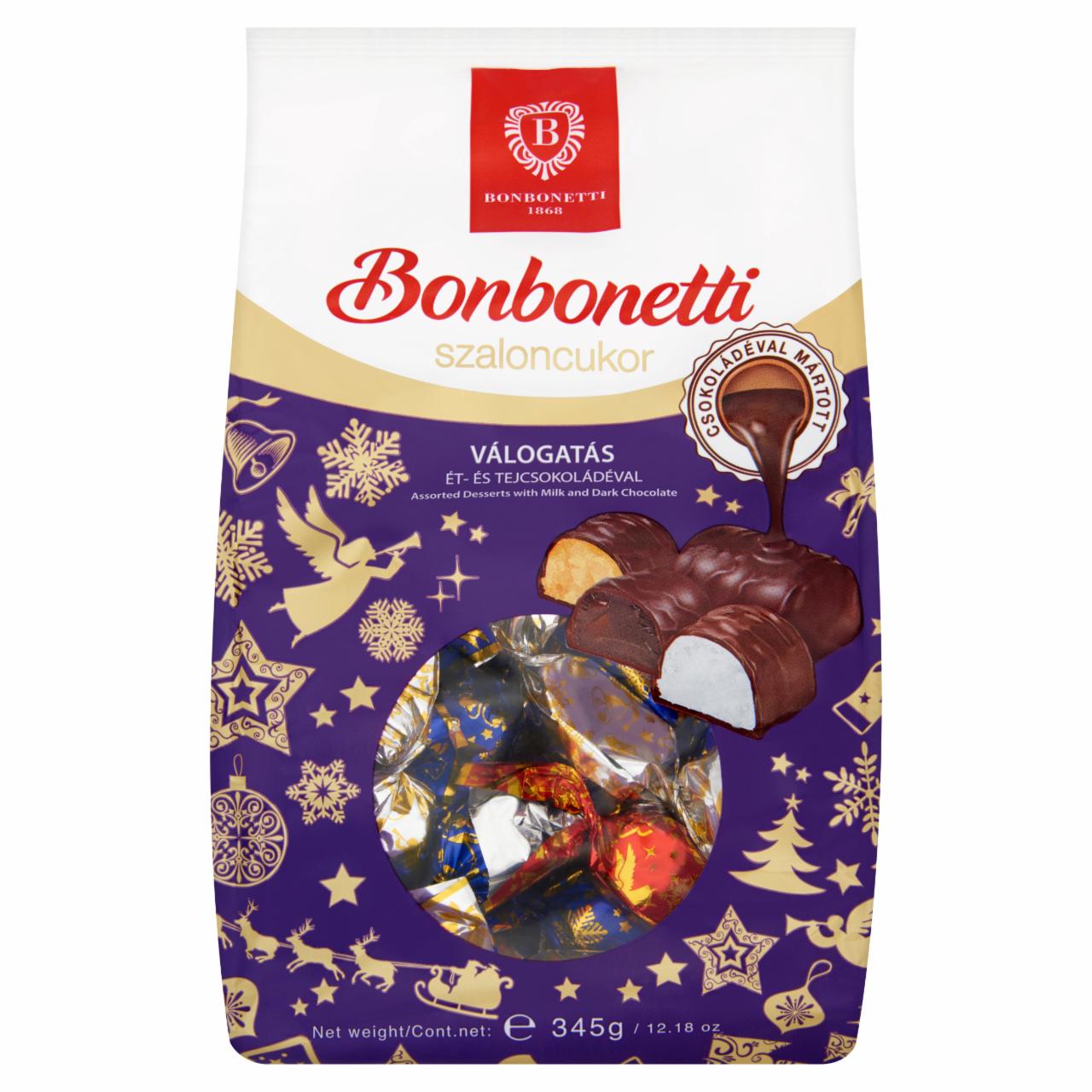 Képek - Bonbonetti ét- és tejcsokoládéval mártott szaloncukor válogatás 345 g