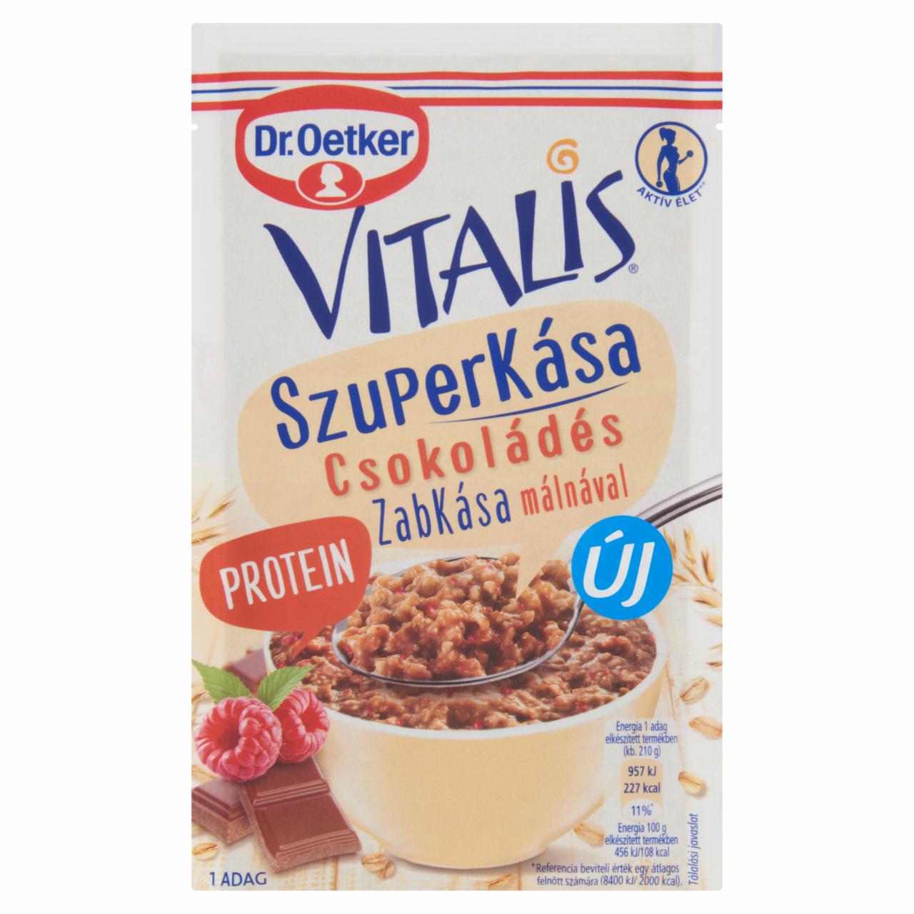 Képek - Vitalis Szuperkása csokoládés zabkása alappor málnával Dr. Oetker