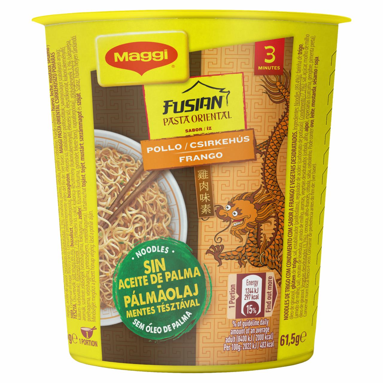 Képek - Maggi Pasta Oriental Csirkehúsízű poharas tészta 61,5 g