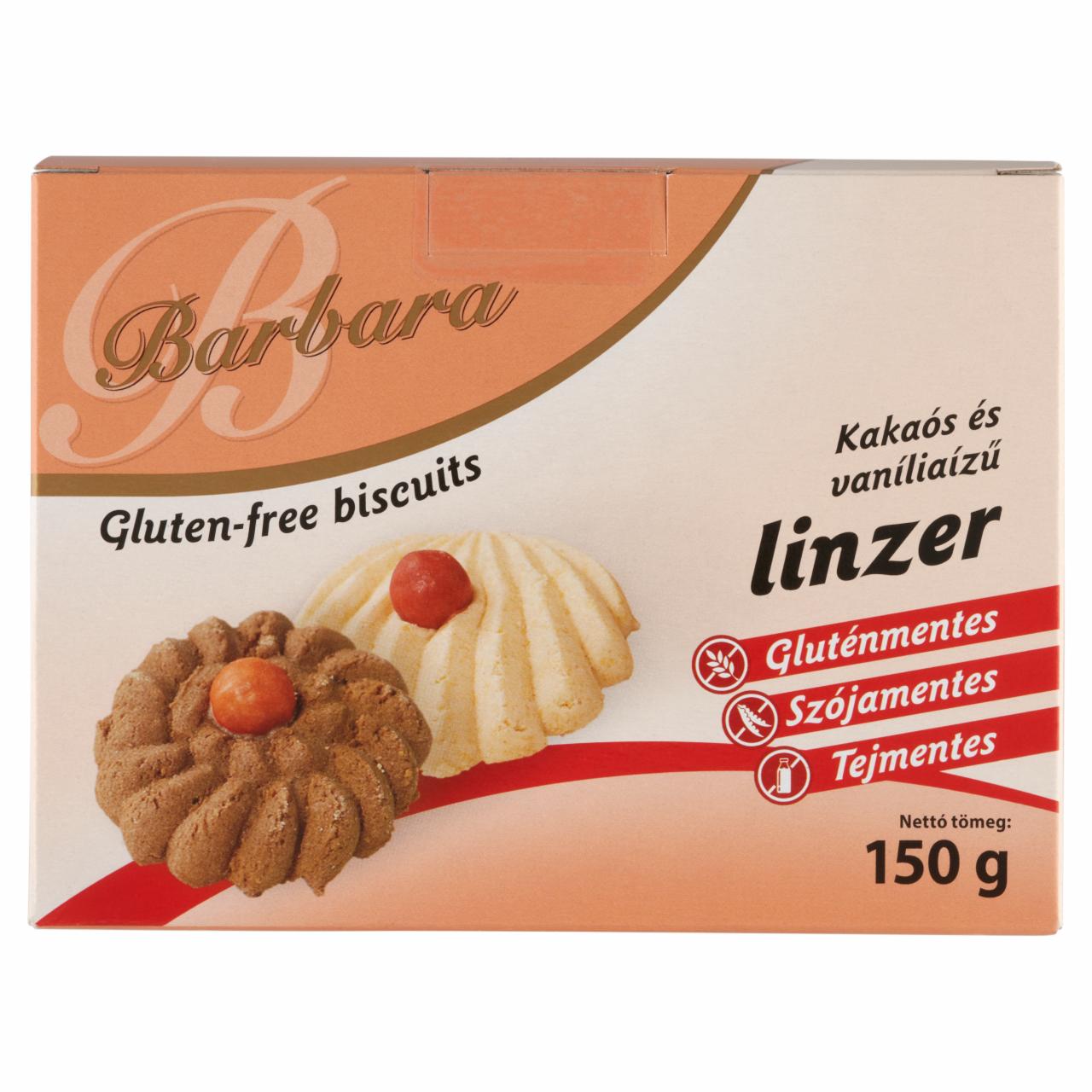 Képek - Barbara gluténmentes kakaós és vaníliaízű linzer 150 g