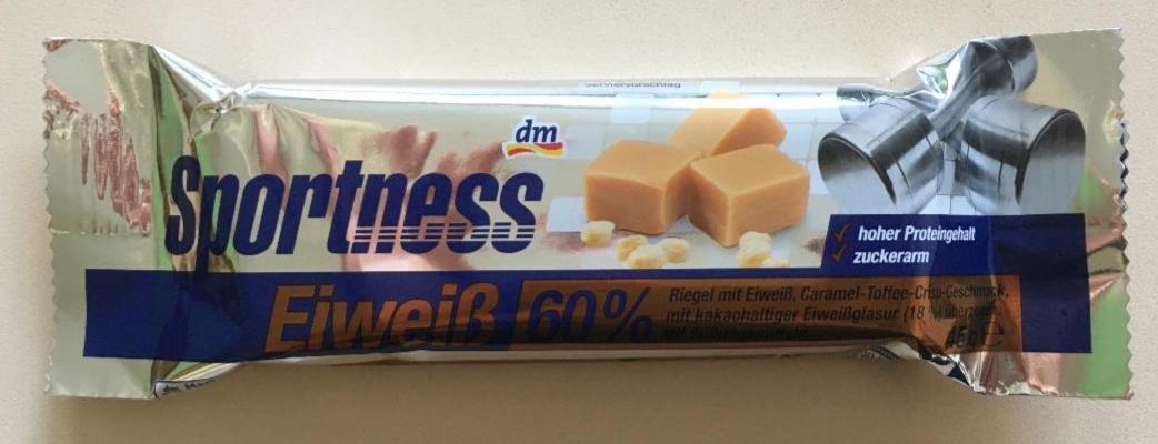 Képek - Sportness fehérjeszelet 60% fehérjével, ropogós Karamell-crisp ízzel Dm