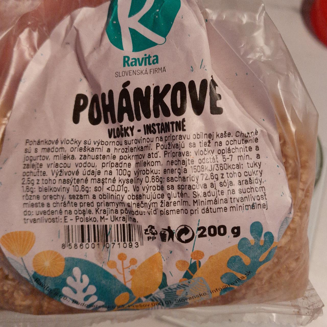 Képek - Pohánkové vločky - instantné Ravita