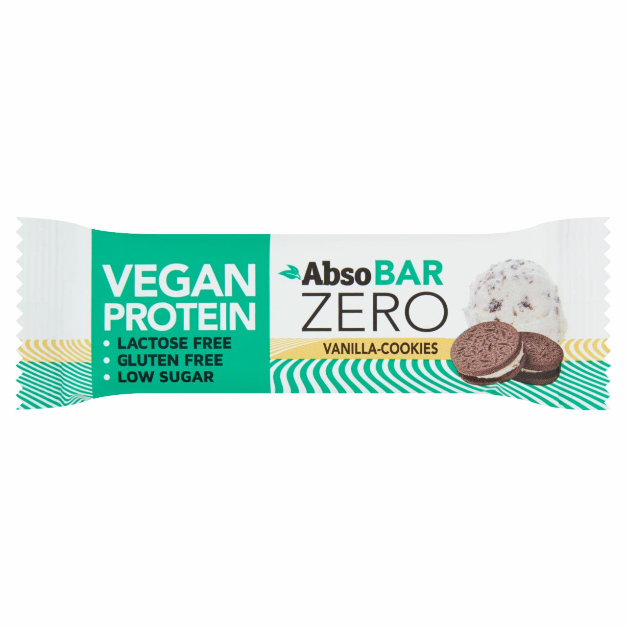 Képek - Absobar Zero glutén- és laktózmentes, vaníliás keksz ízesítésű, magas fehérjetartalmú szelet 40 g