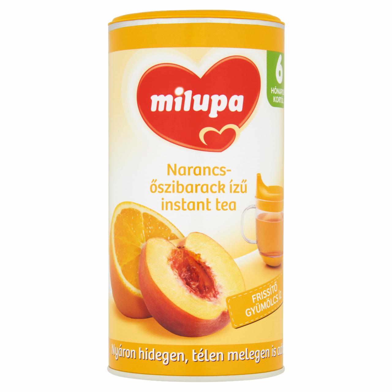 Képek - Milupa narancs- és őszibarack ízű instant tea 6 hónapos kortól 200 g