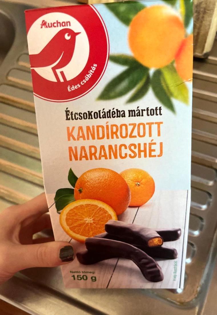 Képek - Étcsokoládéba mártott kandírozott narancshéj Auchan