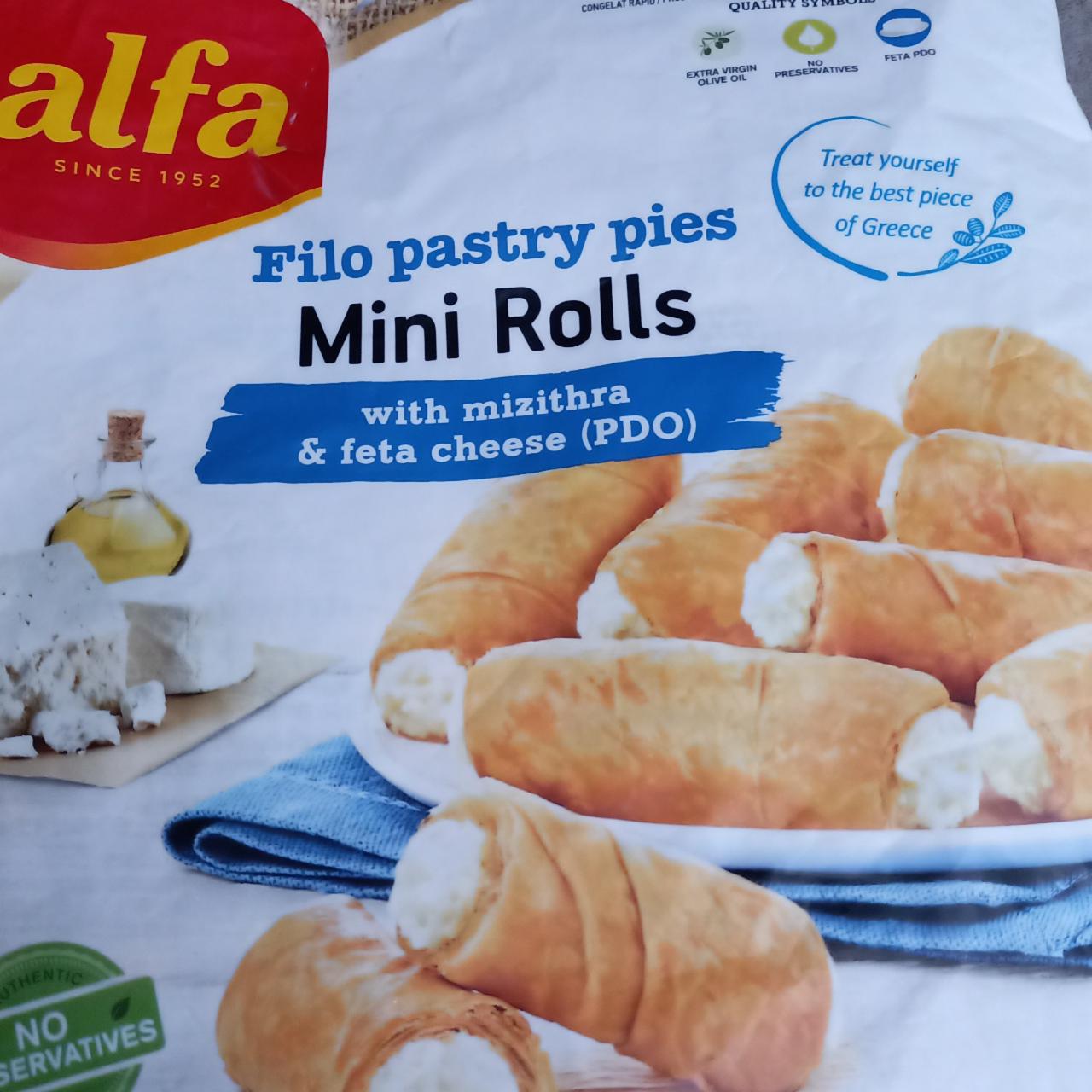Képek - Filo pastry pies mini rolls with mizithra & fea cheese Alfa