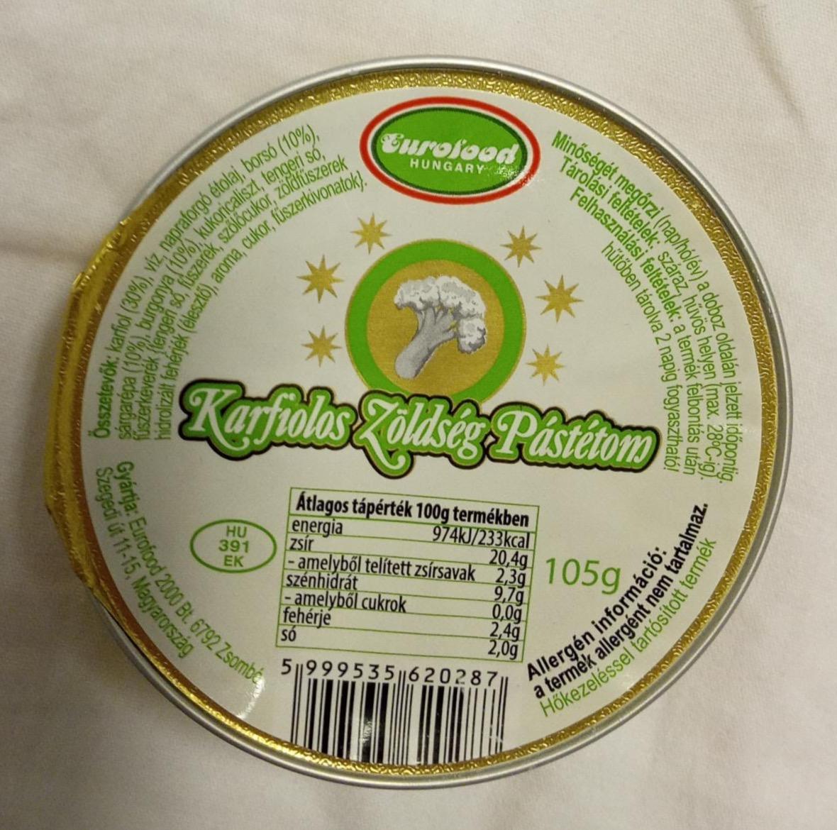 Képek - Karfiolos zöldség pástétom Eurofood