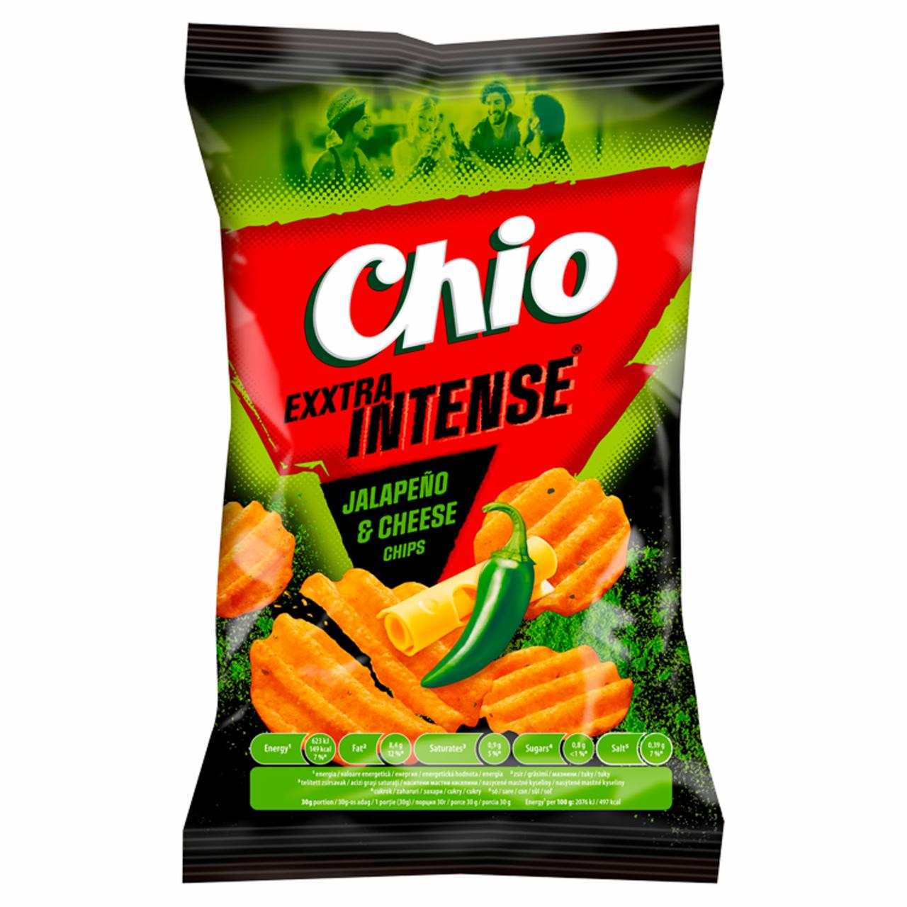 Képek - Chio Exxtra Intense sajt és jalapeño chilli ízű burgonyachips 55 g