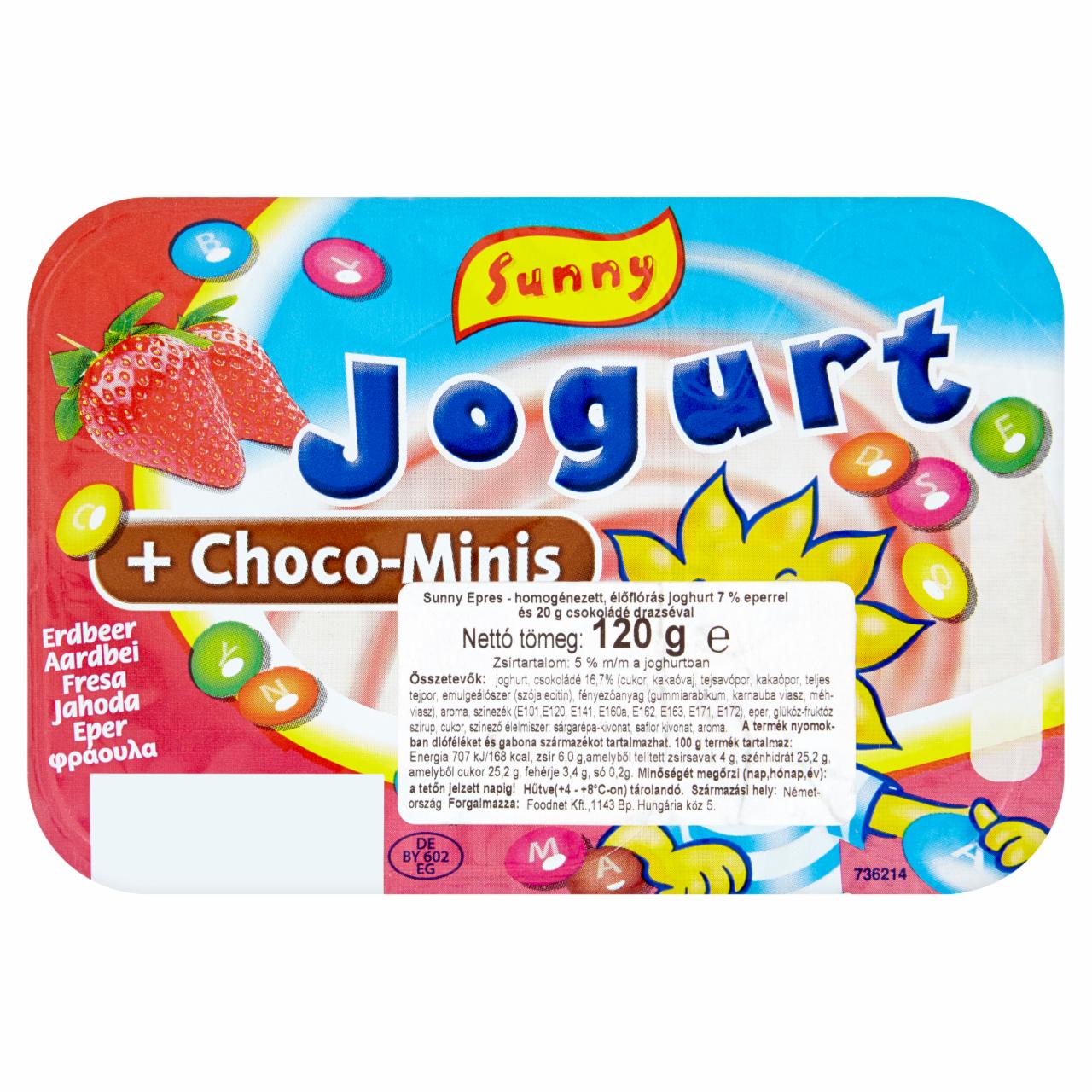 Képek - Sunny epres joghurt csokoládé drazséval 120 g