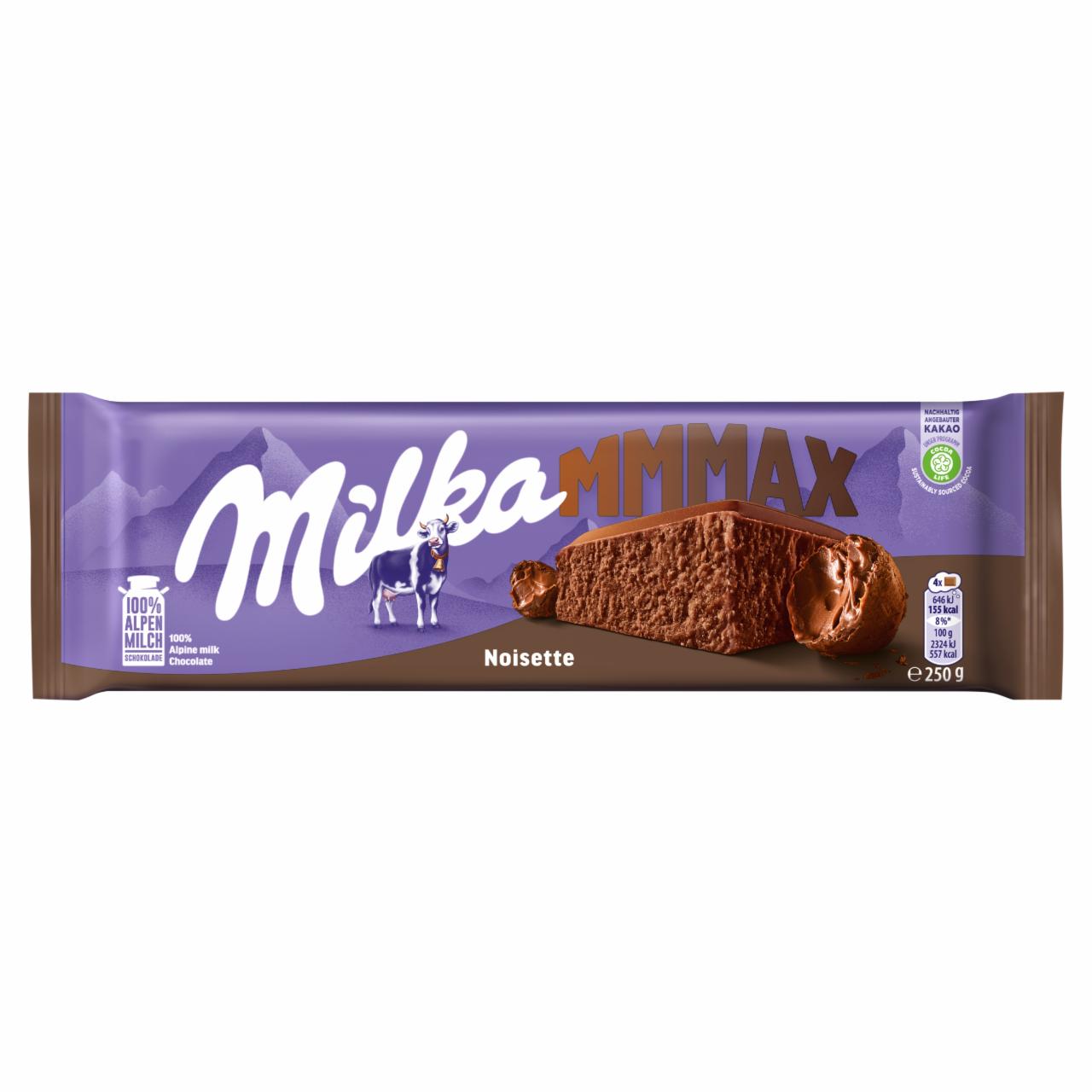 Képek - Milka Mmmax Noisette alpesi tej felhasználásával készült tejcsokoládé mogyorómasszával 250 g