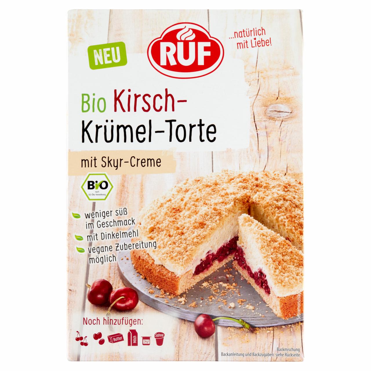 Képek - RUF BIO cseresznye morzsás torta 335 g