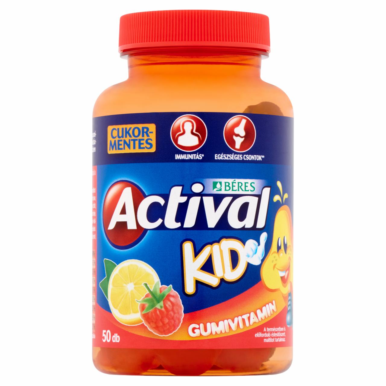 Képek - Béres Actival Kid Gumivitamin cukormentes gumitabletta étrend kiegészítő 50 db 150 g