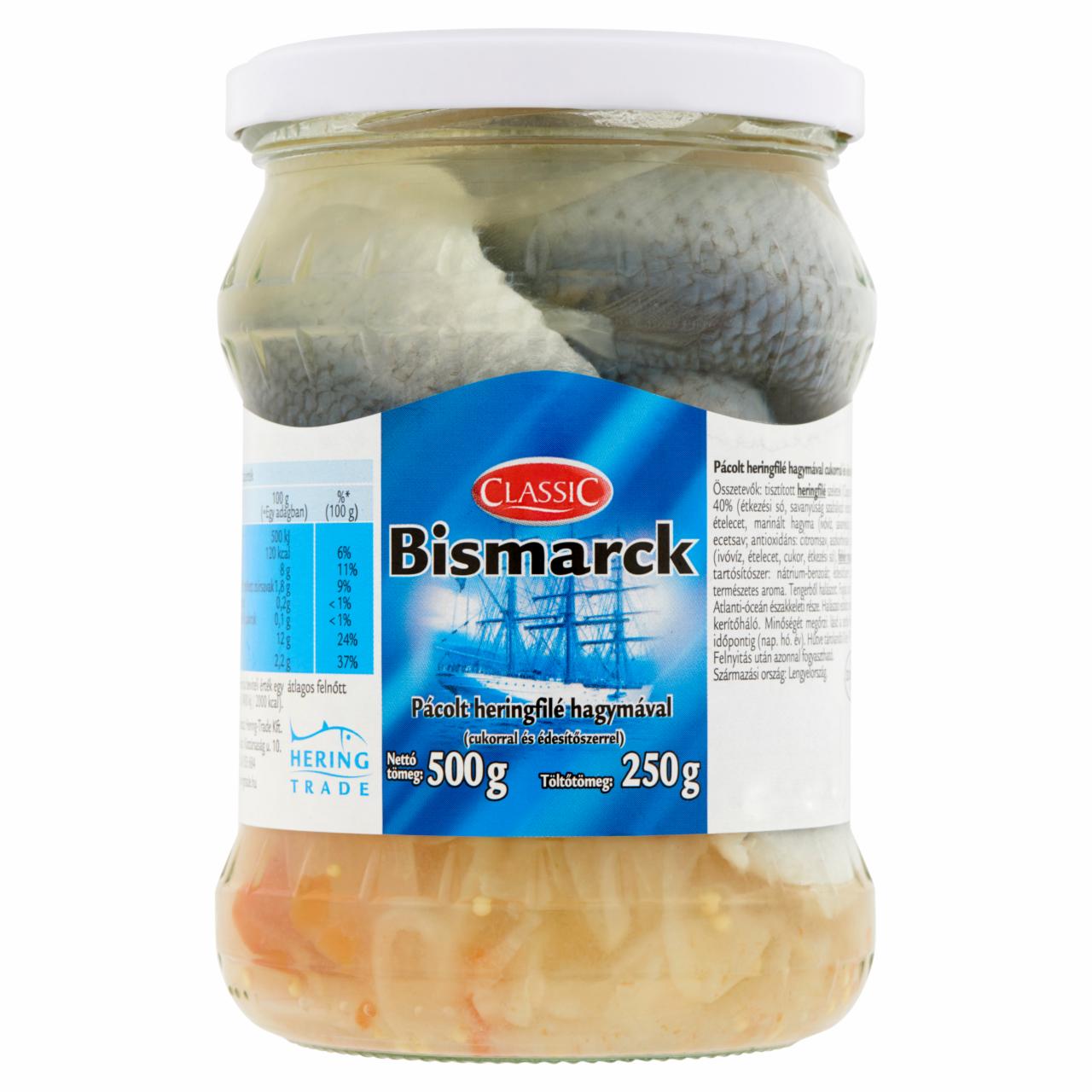 Képek - Classic Bismarck pácolt heringfilé hagymával, cukorral és édesítőszerrel 500 g