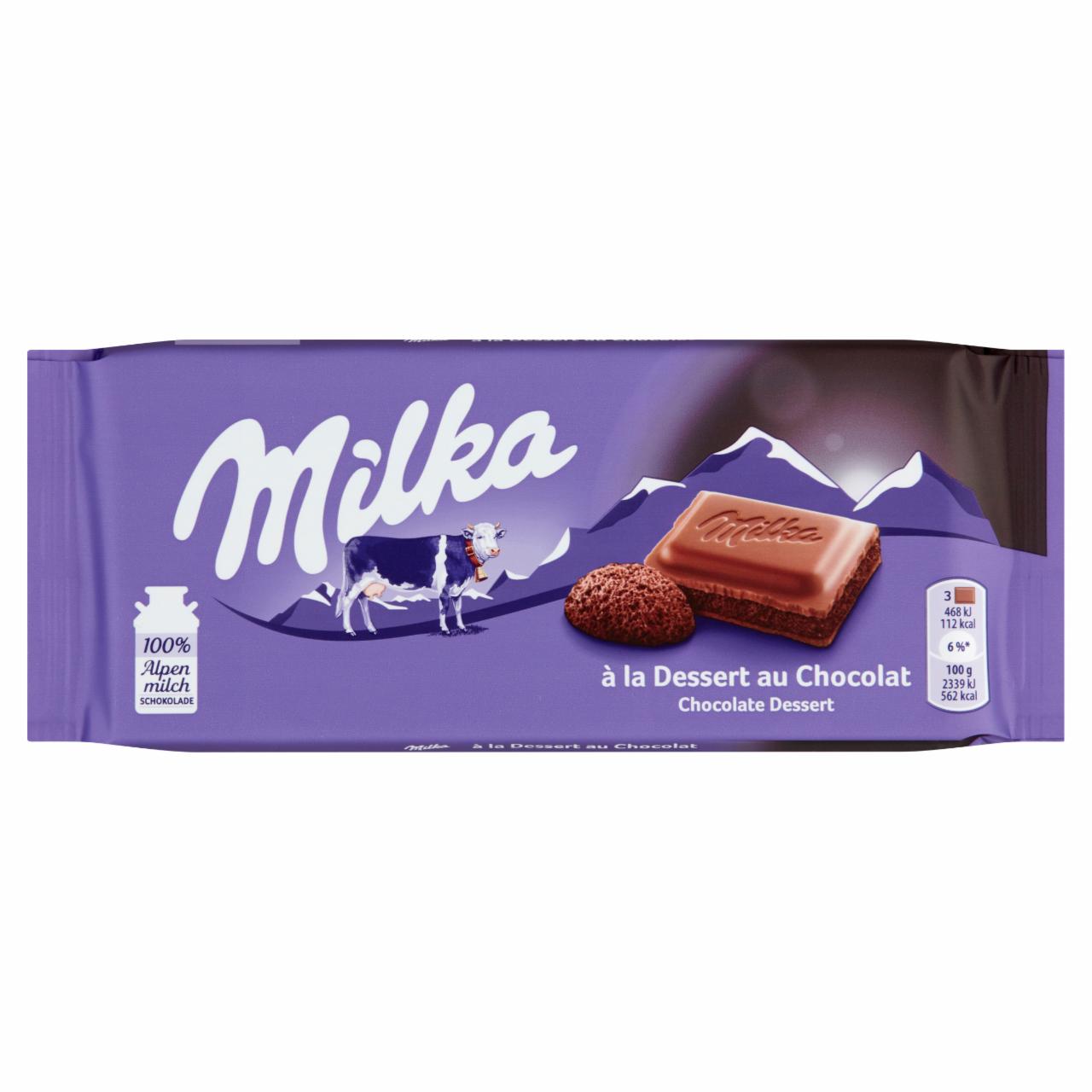 Képek - Milka à la Dessert au Chocolat alpesi tejcsokoládé habosított kakaós töltelékkel 100 g