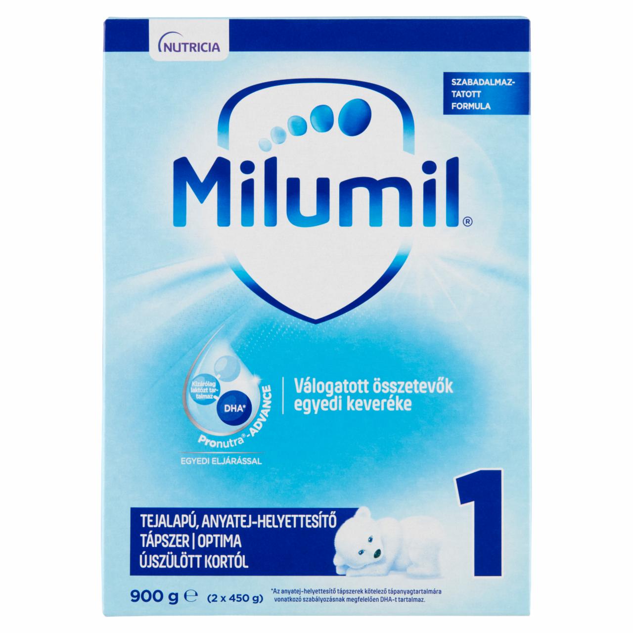 Képek - Milumil Nutri-Biotik 1 tejalapú anyatej-helyettesítő tápszer 0 hó+ 2 x 450 g (900 g)