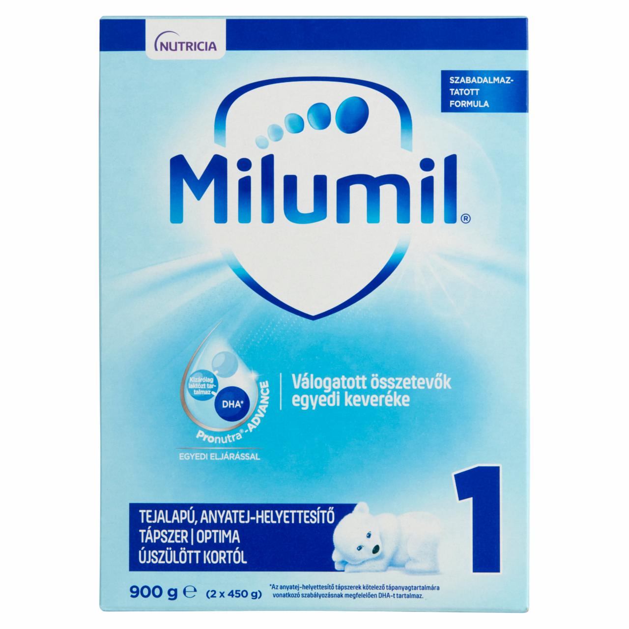 Képek - Milumil Nutri-Biotik 1 tejalapú anyatej-helyettesítő tápszer 0 hó+ 2 x 450 g (900 g)