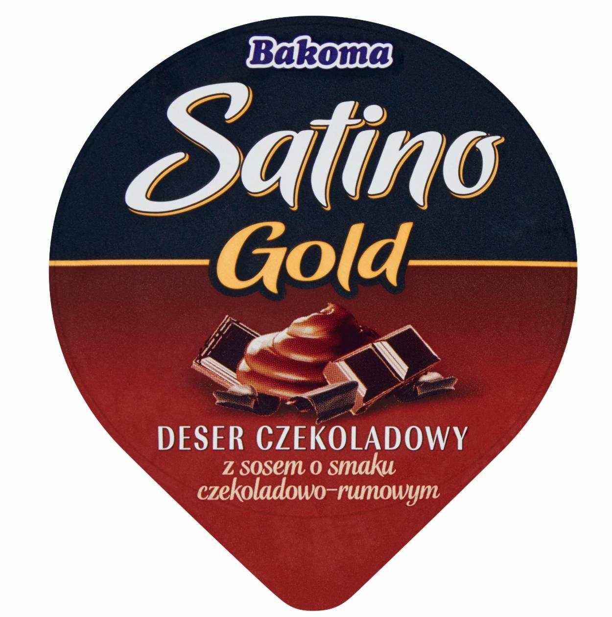 Képek - Bakoma Satino Gold csokoládés tejdesszert csokoládé-rum ízű öntettel 140 g
