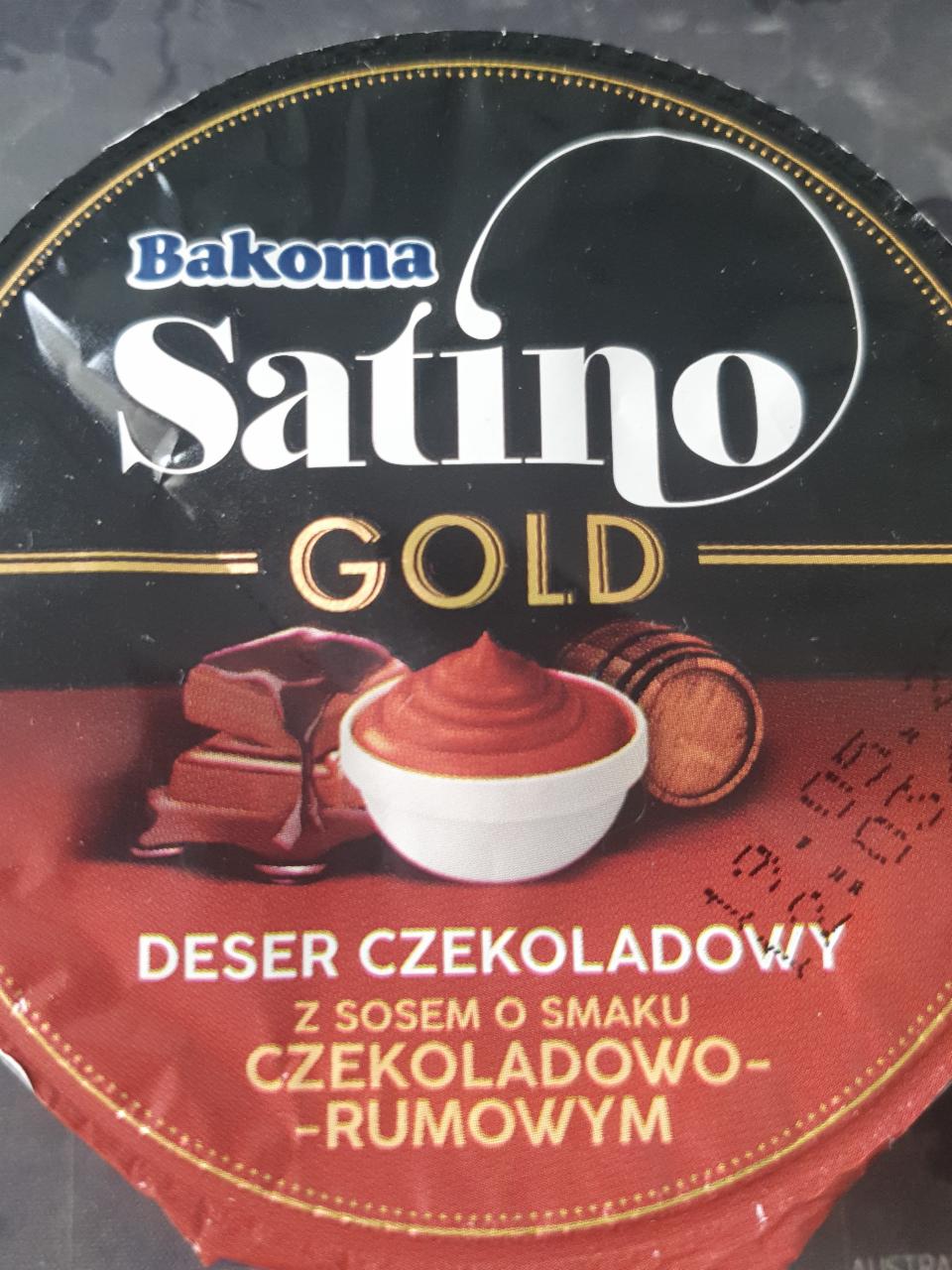Képek - Bakoma Satino Gold csokoládés tejdesszert csokoládé-rum ízű öntettel 140 g