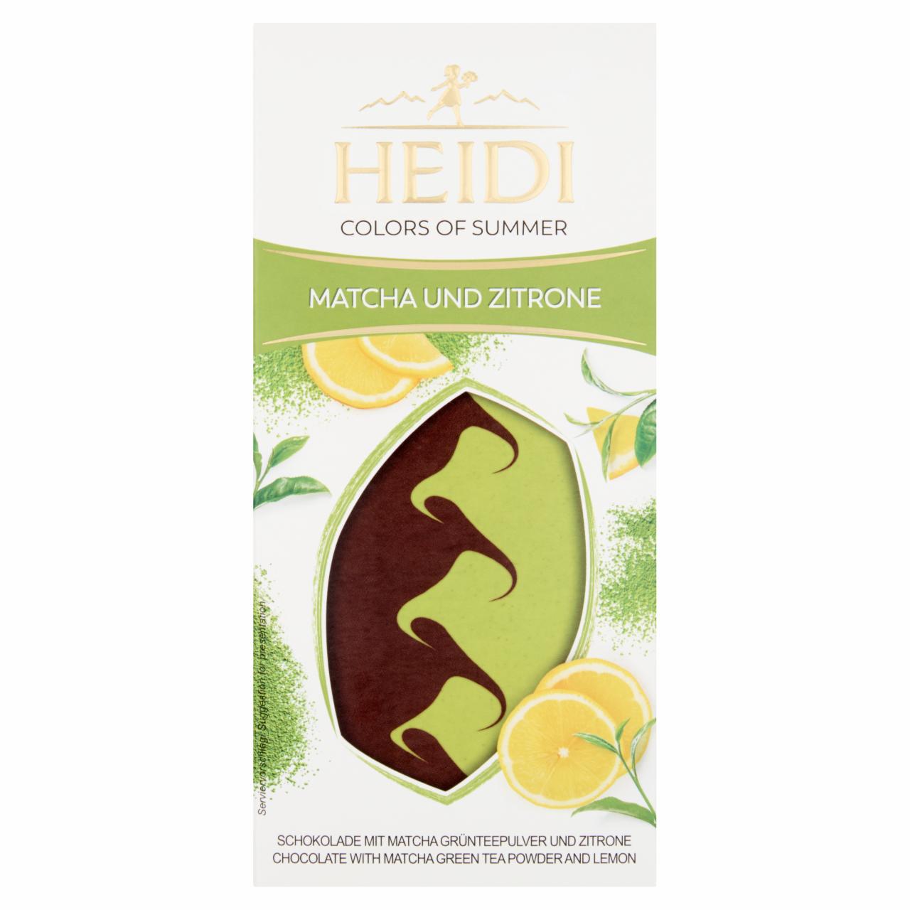 Képek - Heidi Colors of Summer csokoládé matcha zöldtea-porral és szárított citromdarabokkal 80 g