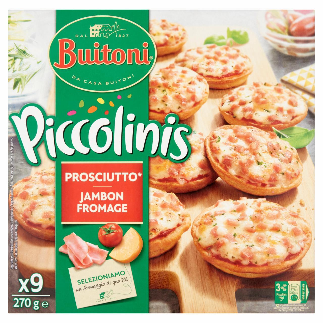 Képek - Buitoni Piccolinis Prosciutto gyorsfagyasztott mini pizza 9 db 270 g