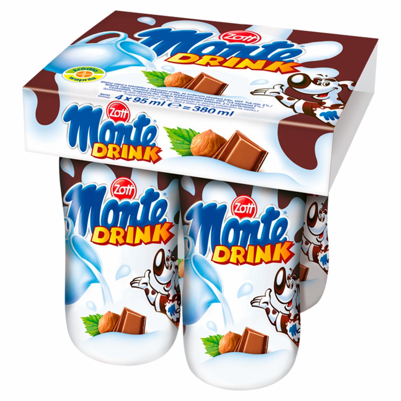Képek - Zott Monte csokoládés, mogyorós ital 4 x 95 ml