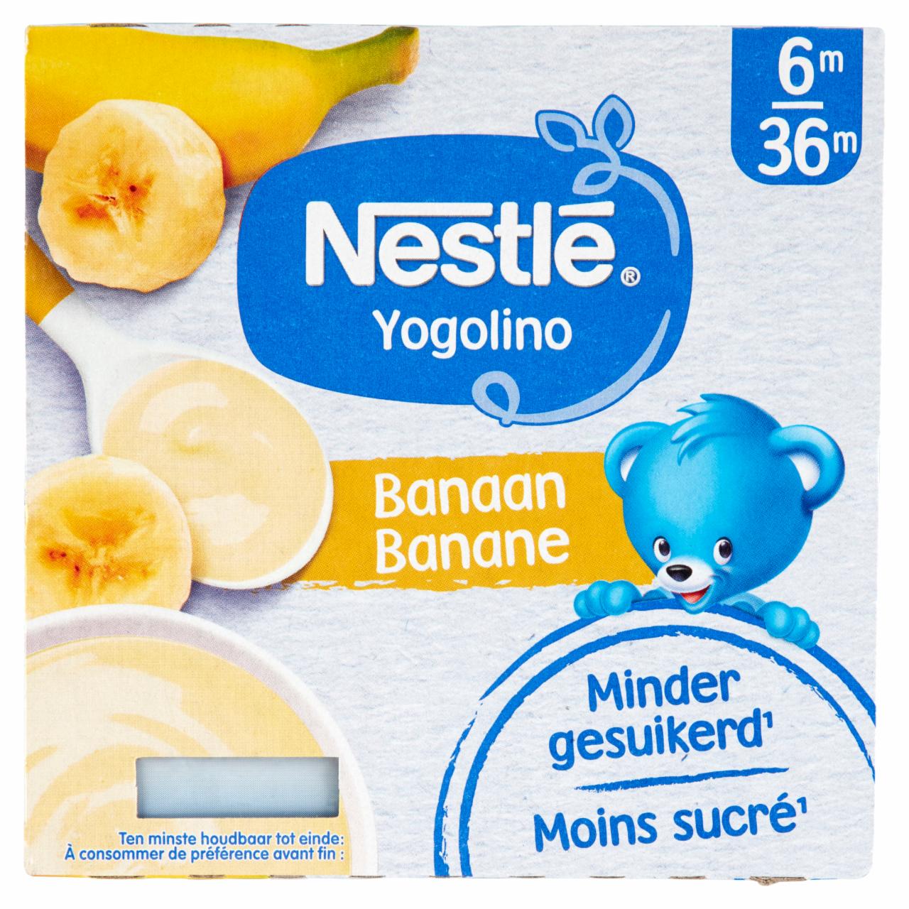 Képek - Nestlé Yogolino tejalapú banános bébidesszert 6 hónapos kortól 36 hónapos korig 4 x 100 g (400 g)