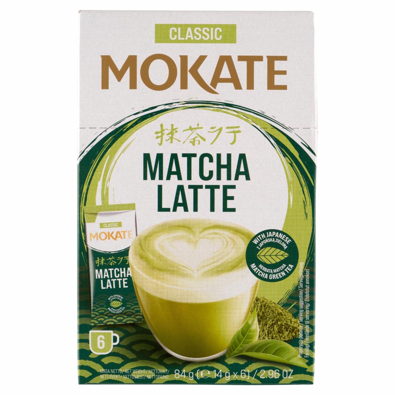 Képek - Mokate Classic Matcha Latte tej és zöldtea alapú instant italpor 6 x 14 g (84 g)