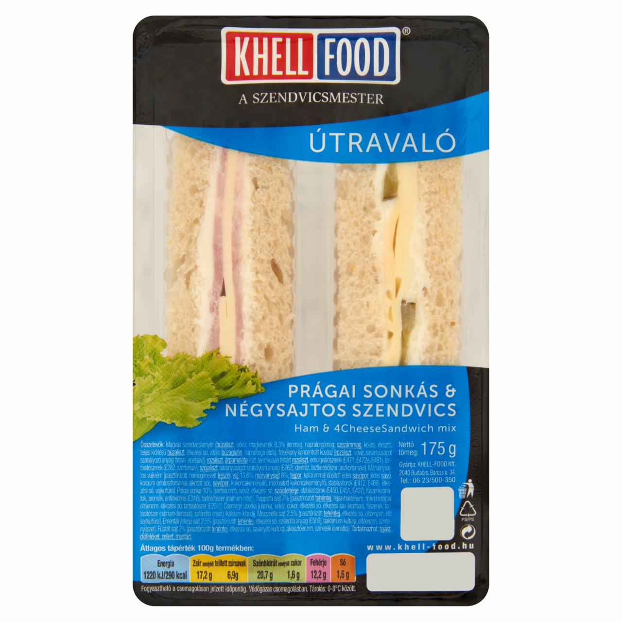 Képek - Khell-Food Útravaló prágai sonkás & négysajtos szendvics 175 g
