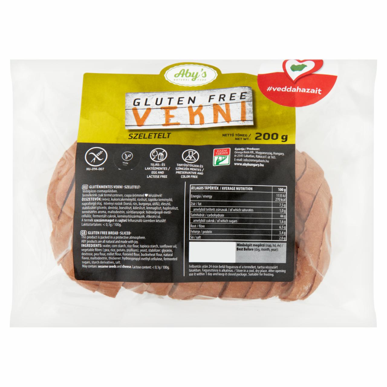 Képek - Aby's gluténmentes szeletelt vekni 200 g