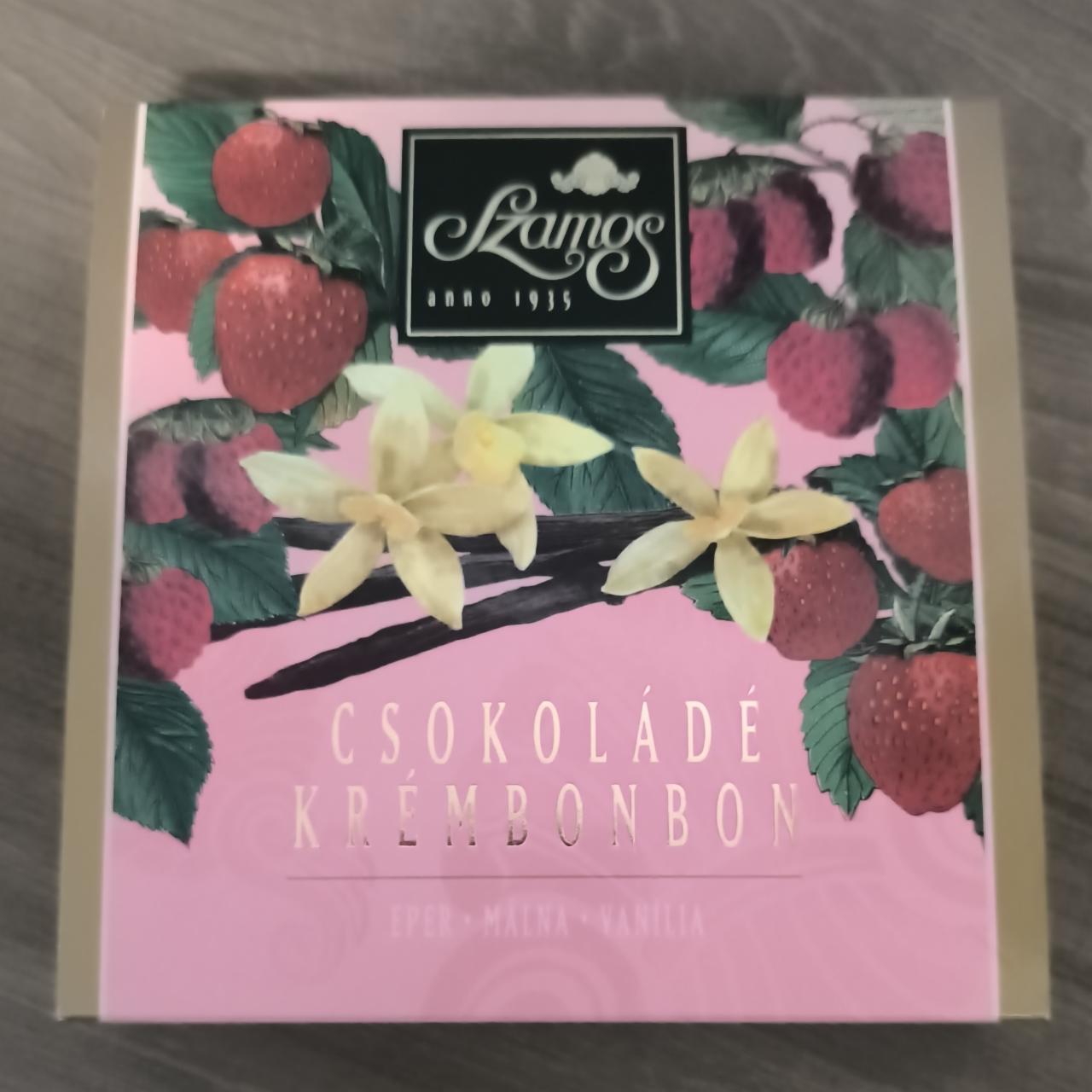 Képek - Csokoládé krémbonbon eper málna vanília Szamos