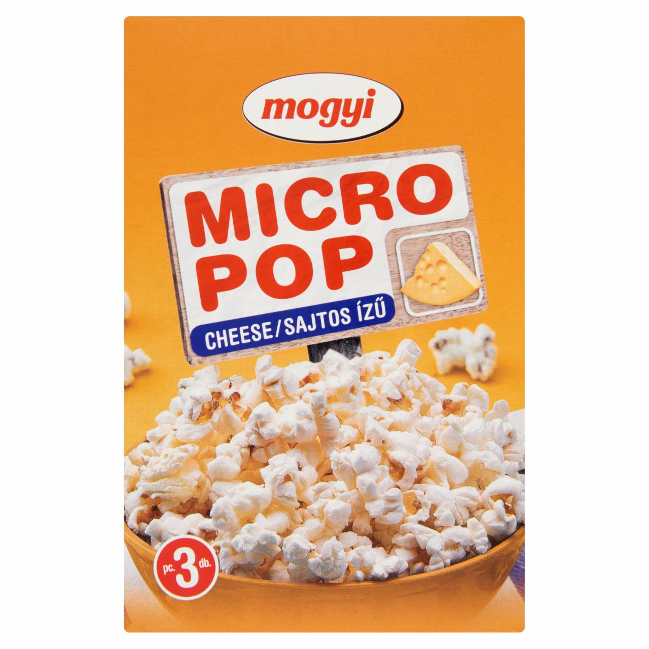 Képek - Mogyi Micro Pop mikrohullámú sütőben elkészíthető sajtízű pattogatni való kukorica 3 x 100 g (300 g)
