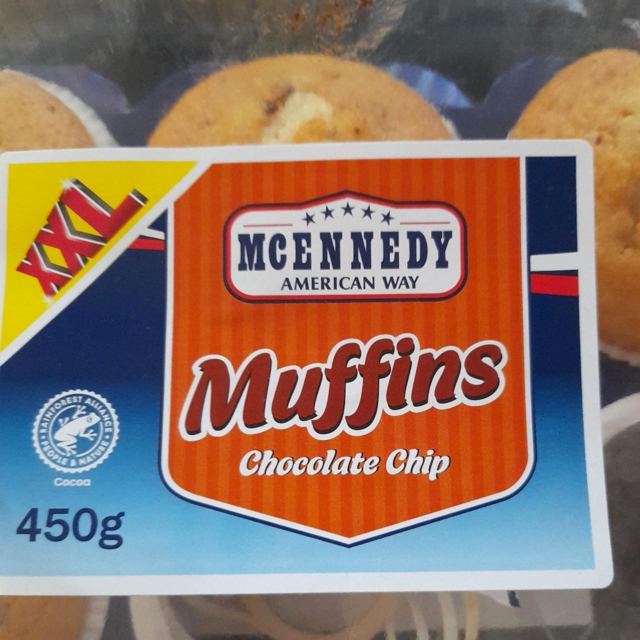 Muffins chocolate chip Mcennedy American way - kalória, kJ és tápértékek