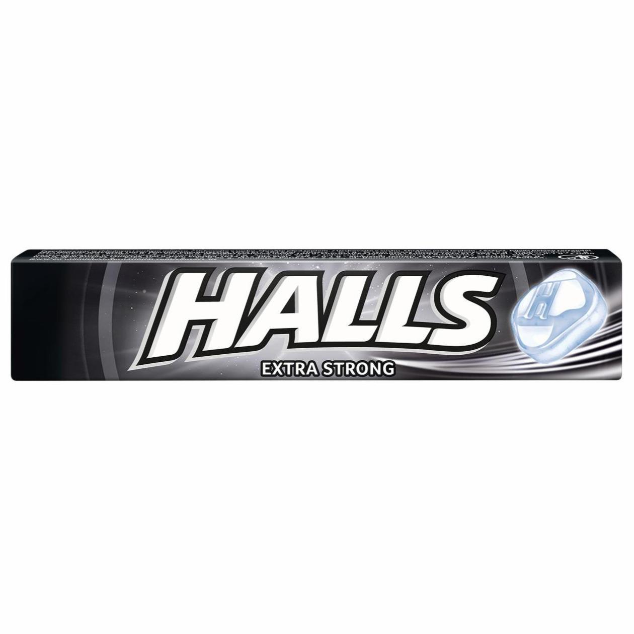 Képek - Halls extra erős mentol-eukaliptuszízű töltetlen keménycukorka 33,5 g