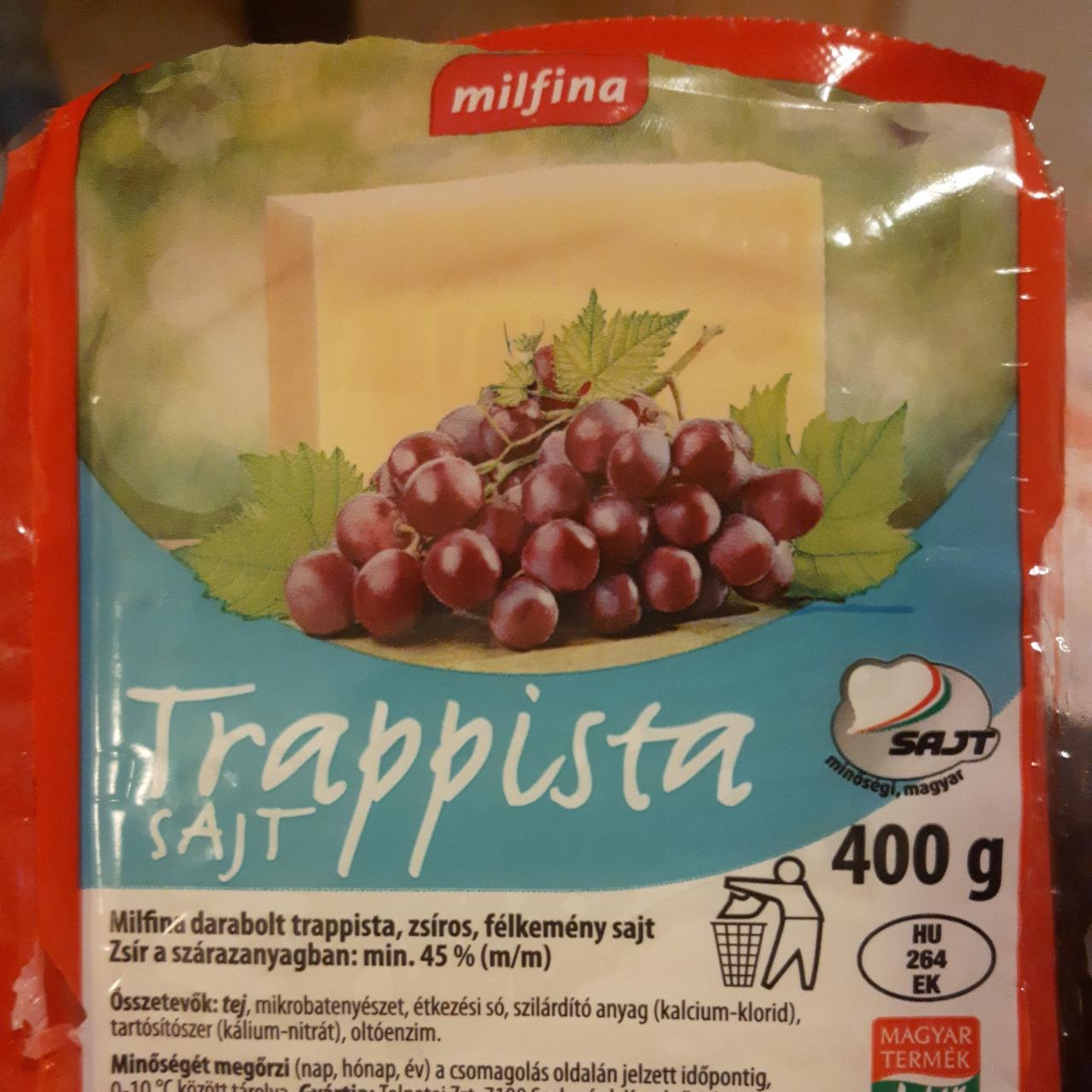 Képek - Trappista sajt 45% Milfina