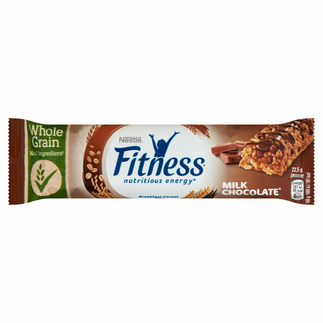 Képek - Nestlé Fitness tejcsokoládés gabonapehely-szelet vitaminokkal & ásványi anyagokkal reggelihez 22,5 g