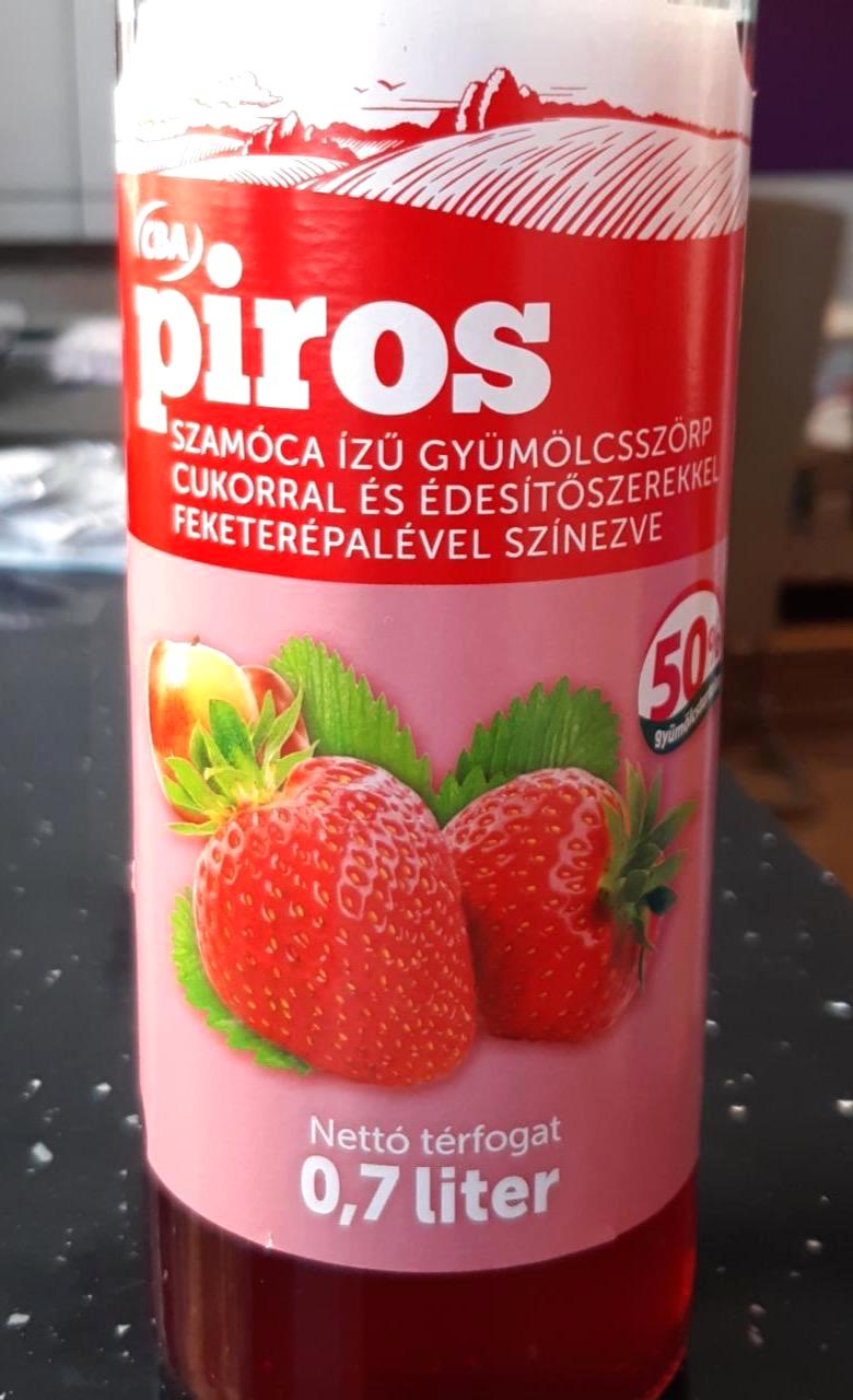 Képek - Szamóca ízű gyümölcsszörp CBA Piros