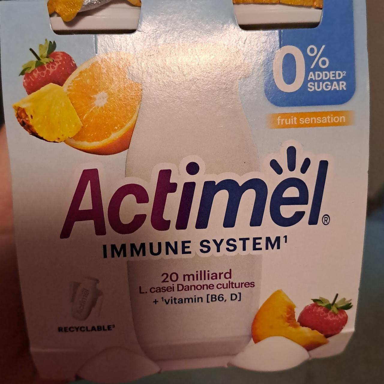 Képek - Danone Actimel vegyes gyümölcsízű sovány joghurtalapú ital B6- és D-vitaminnal 4 x 100 g (400 g)