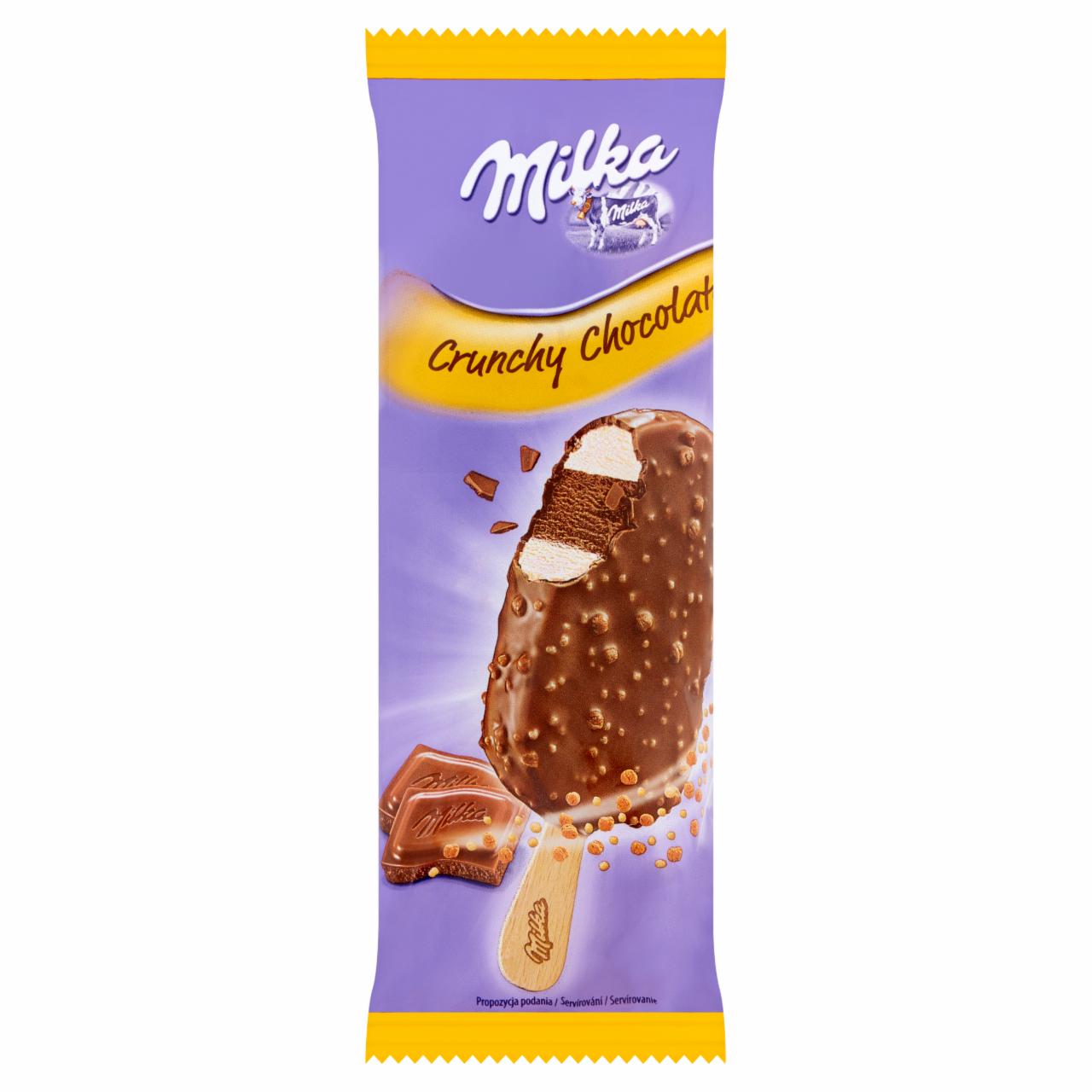 Képek - Milka Csokoládés Crunchy vanília és csokoládé ízű jégkrém 110 ml