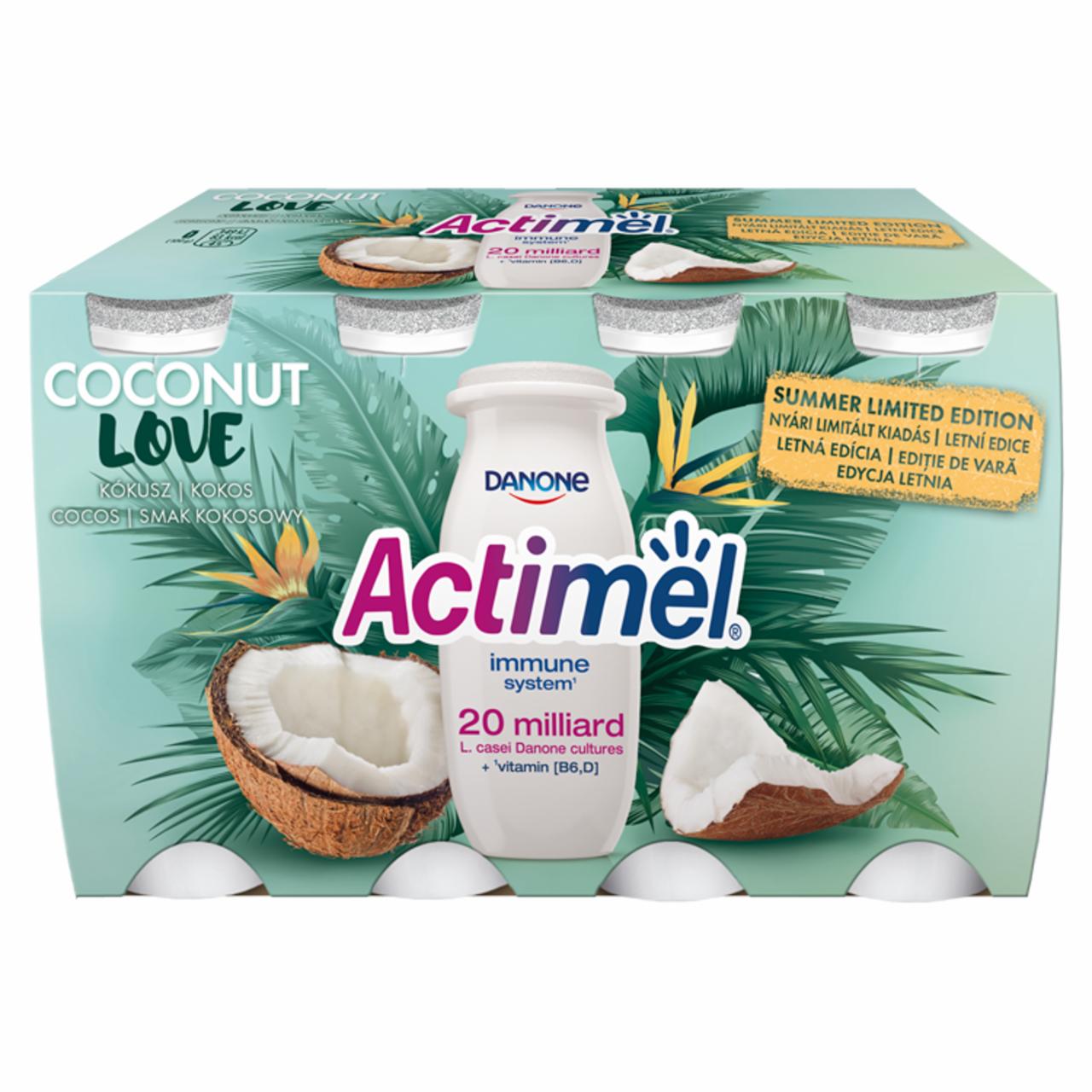 Képek - Danone Actimel Coconut Love zsírszegény, élőflórás, kókuszízű joghurtital 8 x 100 g