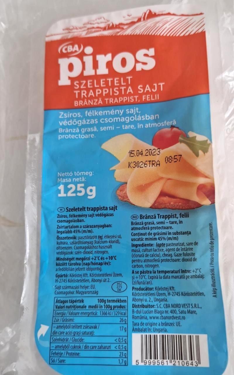 Képek - Szeletelt trappista sajt CBA Piros