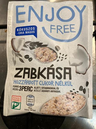 Képek - Kókuszos chia magos zabkása hozzáadott cukor nélkül Enjoy Free