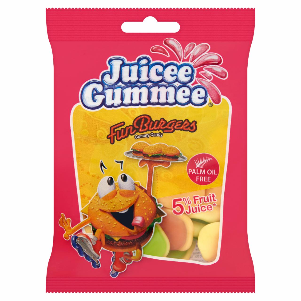 Képek - Juicee Gummee Fun Burgers gyümölcsös ízű gumicukor 80 g