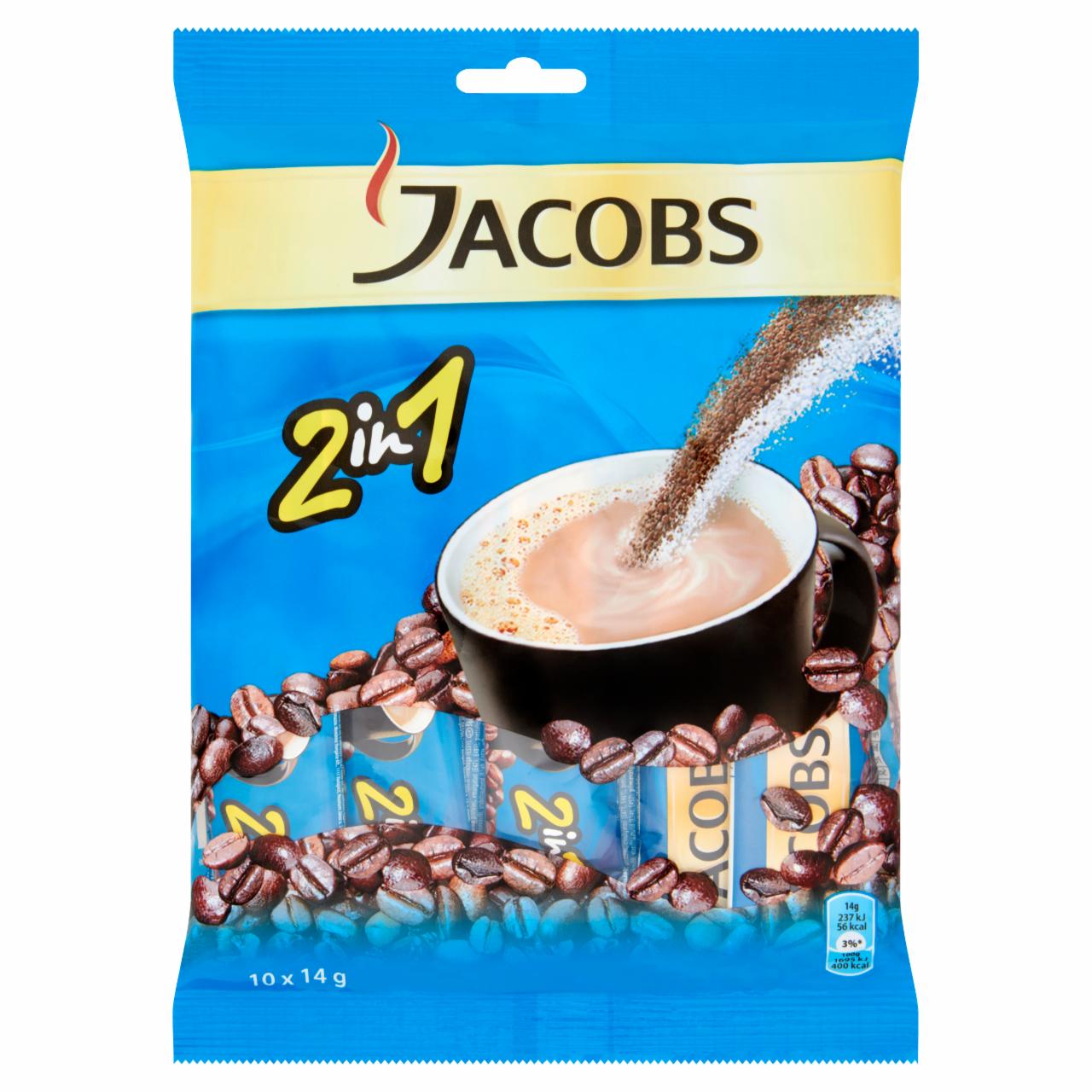 Képek - Jacobs 2in1 azonnal oldódó kávéitalpor 10 db 140 g