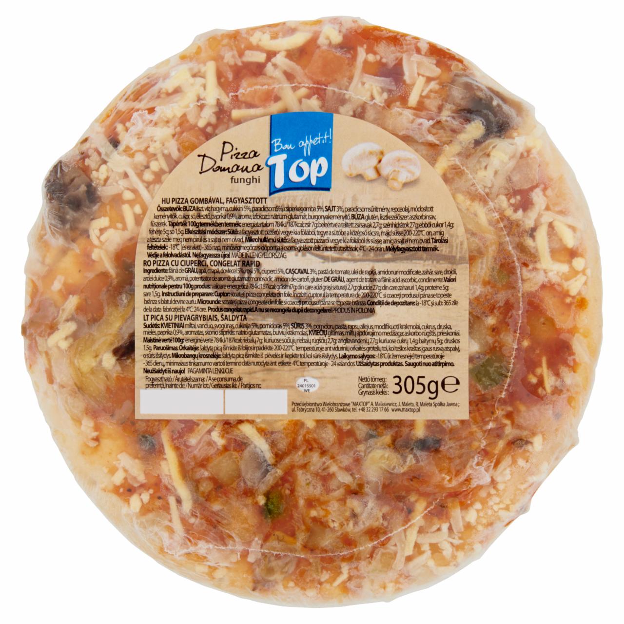 Képek - Top fagyasztott pizza gombával 305 g